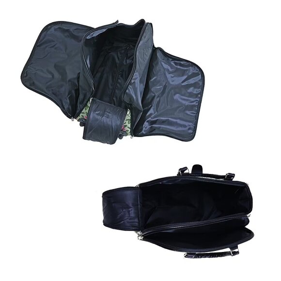 Beige Flower Travel Bag - Large Wheeled Rolling Duffel Bag and Small Duffel Bag - Picture 6 of 6